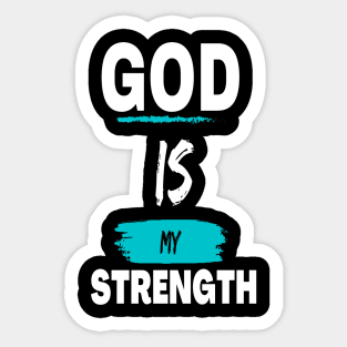 Colorful God is my Strength Christian Design Sticker